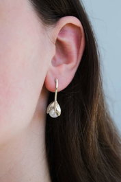 Heliophilia Silver Pendientes de Latón con Circonio Dorado